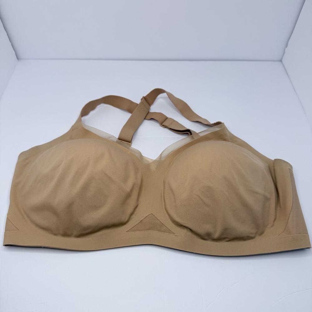Honeylove CrossOver Wire-Free Bra Sand Tan 38DDD/F/G Wireless LWBR0304 fullcover